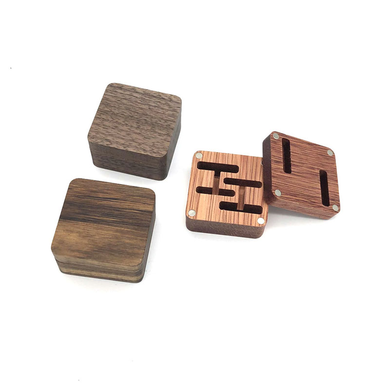 Изготовленная на заказ деревянная коробка ювелирных изделий запонки